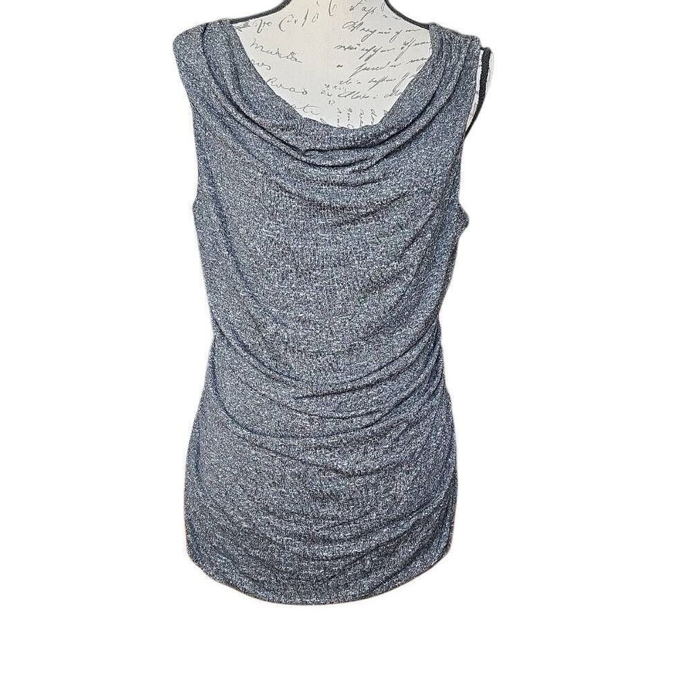 Apt 9 Women's Size Large Gray Marled Side Ruched Sleeveless Tank Blouse